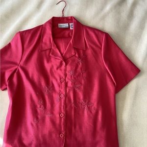 Women’s red top and pants set